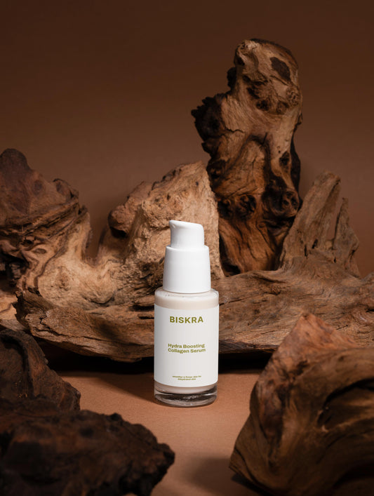 Biskra Hydra Boosting Collagen Serum in elegant packaging – premium anti-aging skincare