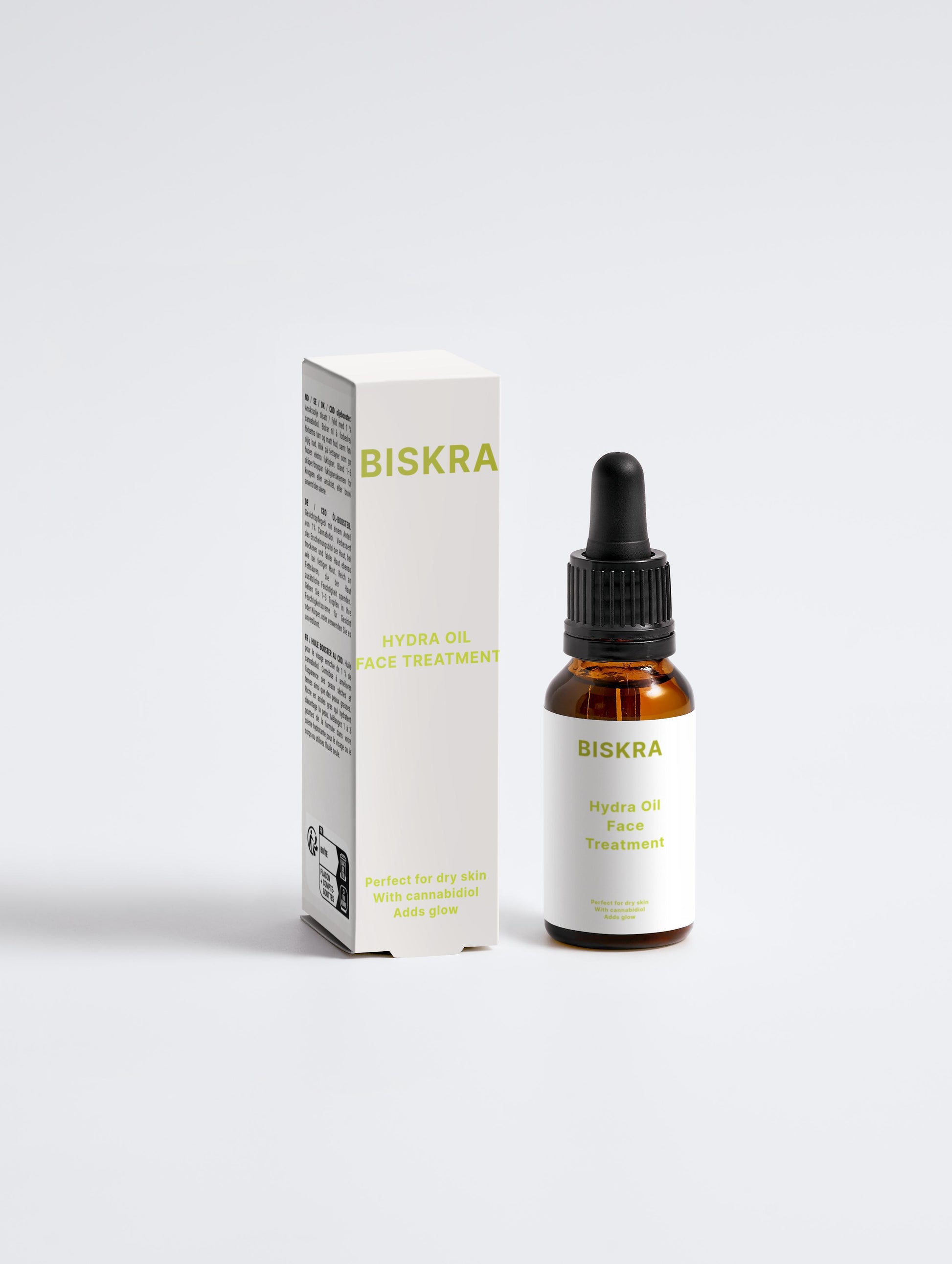CBD-infused facial oil being absorbed into dry skin