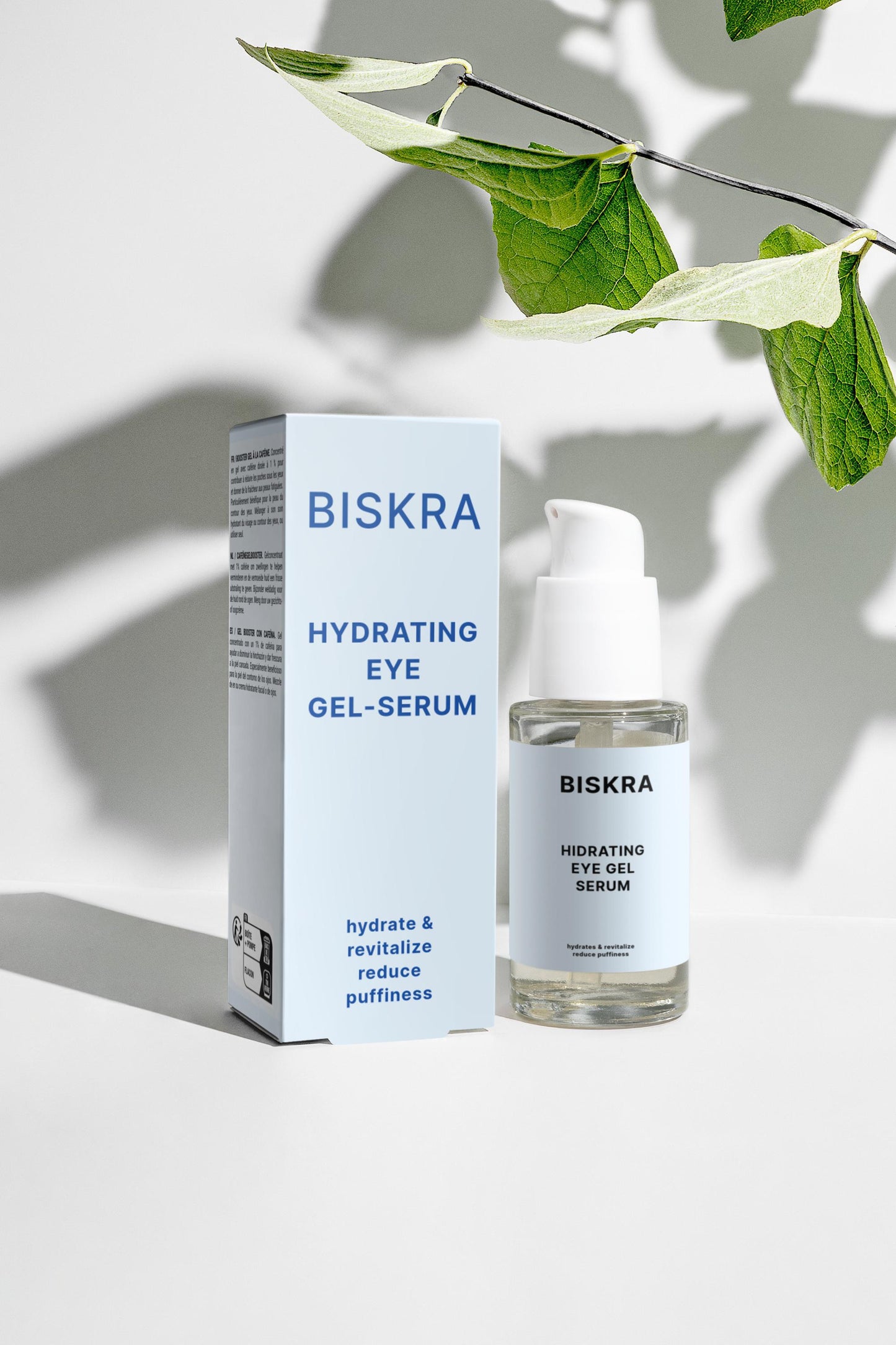 Close-up of Hydra Eye Revitalize Gel Serum with a focus on its soothing, hydrating properties.