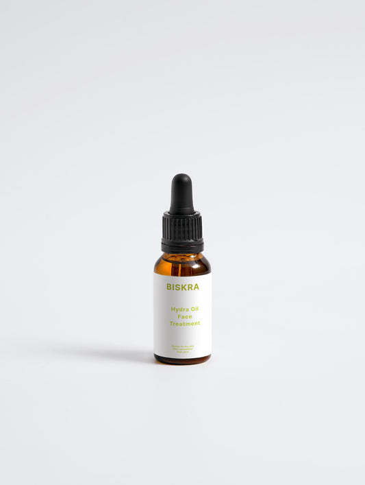 Close-up of lightweight CBD facial oil texture on skin