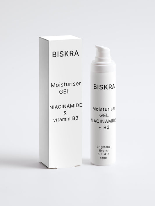 Lightweight gel cream moisturiser with Niacinamide and Vitamin B3 for hydrated, smooth, and radiant skin.