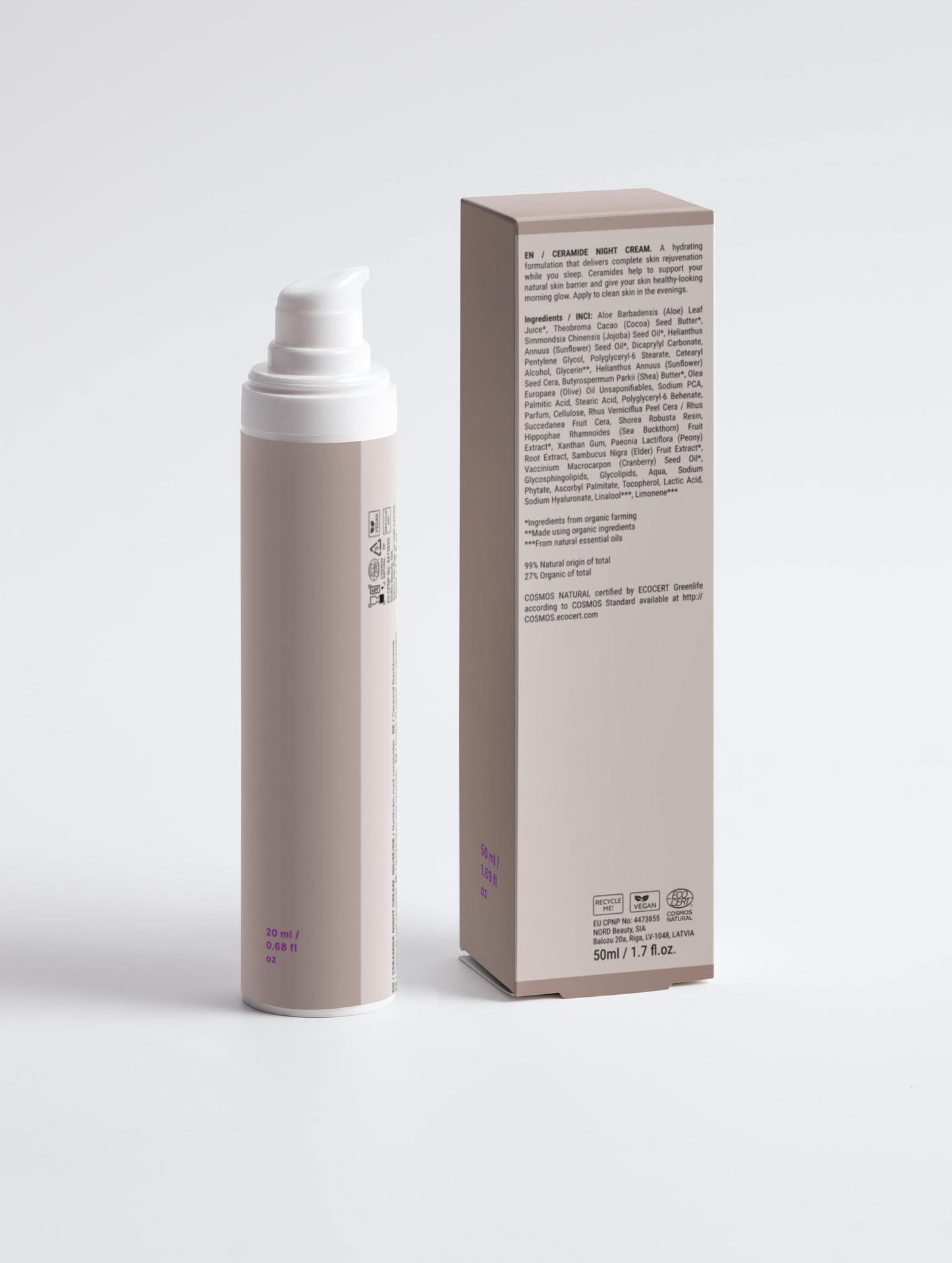 Open jar of ceramide night cream showing smooth rich texture