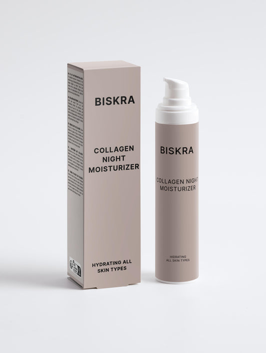 Smooth cream texture of Collagen Night Moisturizer shown in a close-up