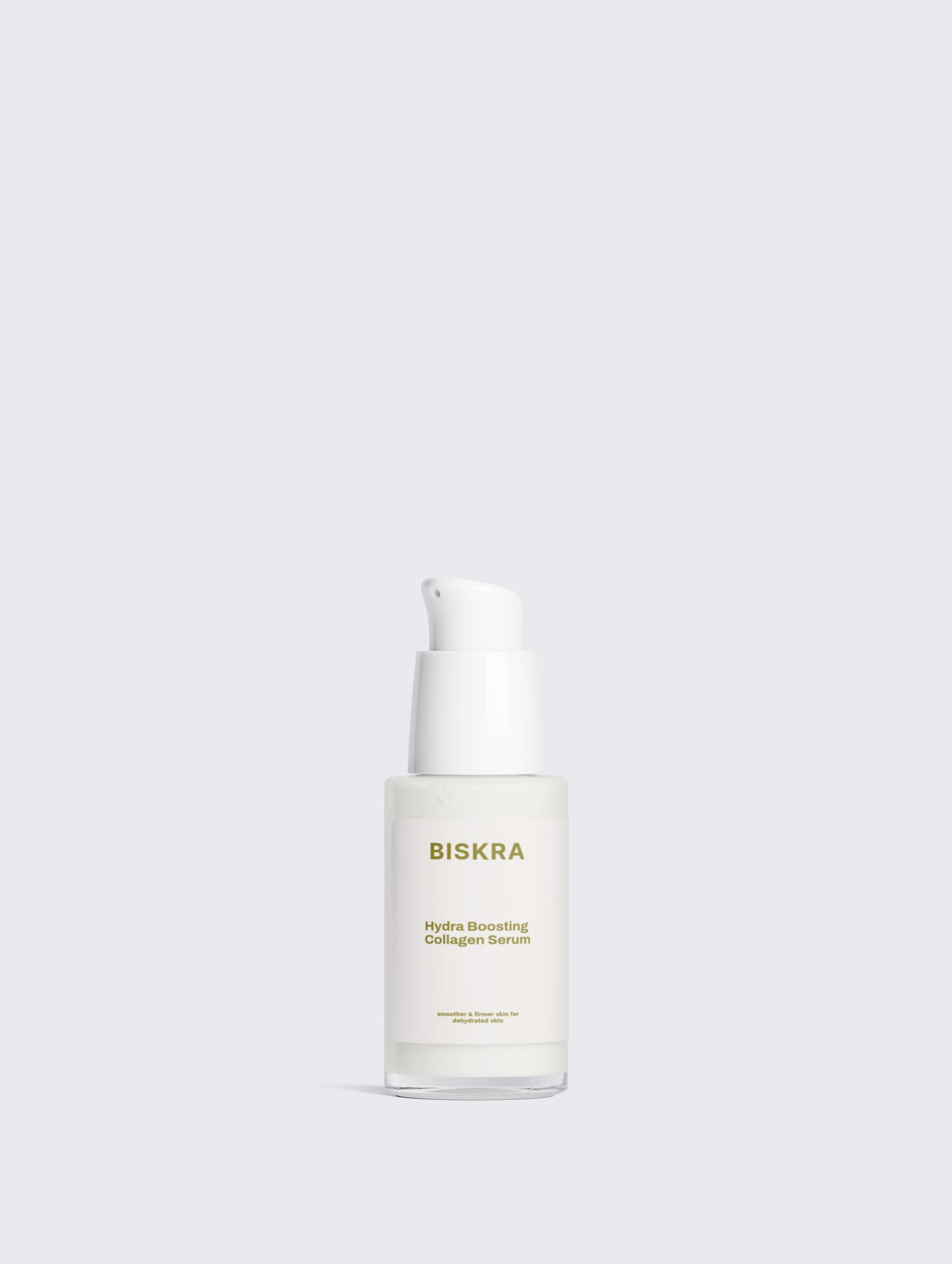 Biskra skincare bottle on a white background