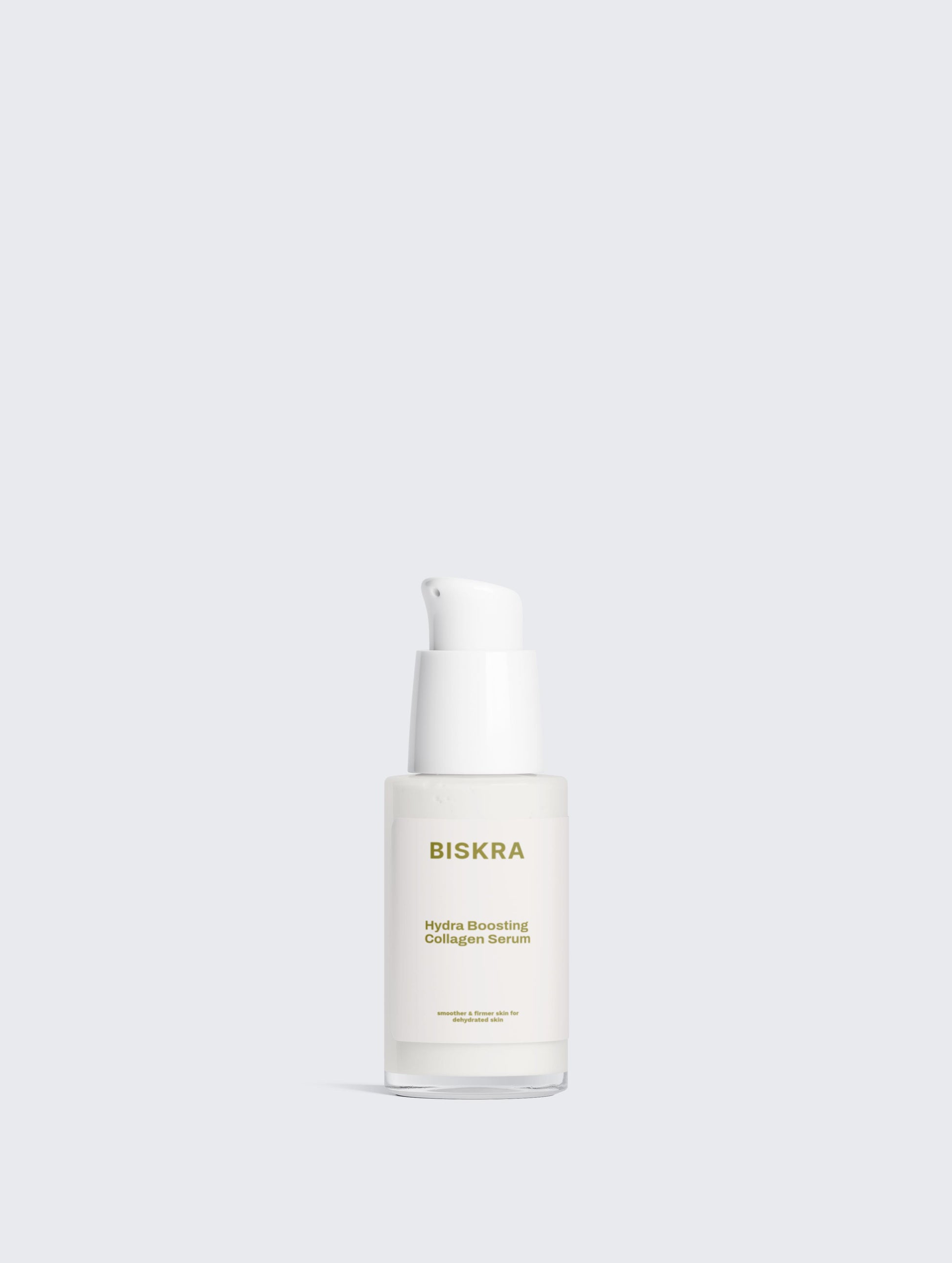 Biskra skincare bottle on a white background
